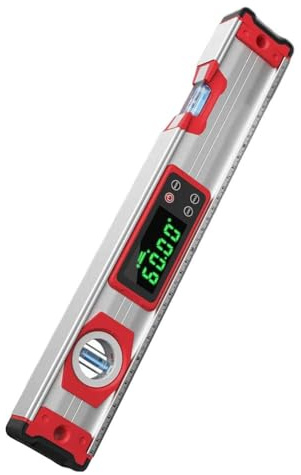 FUANA Elektronische digitale Wasserwaage mit Magnetfuß, wasserdicht IP54, 0,05 ° Genauigkeit, hintergrundbeleuchtetes Display für Aluminiumlegierung für Oberflächenmessung, elektrischer Tester