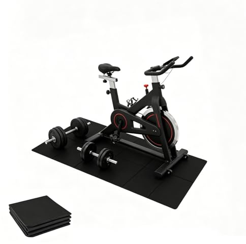 Vikbar golvskyddsmatta, fitness, 183 x 61 cm, löpbandsmatta, golvskyddsmatta, träningsutrustning, stötdämpande, ljudisolerande, halkfritt golvskydd för motionscykel, rulltränare, hantelbänkar, cykel