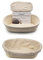 Lot de 2 Paniers bannetons à pain en rotin naturel faits main, avec doublure en lin 10 Oval 2 Pack beige
