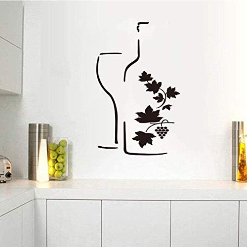 Wandaufkleber Vinyl Abnehmbare Wandtattoo Aufkleber Küche Wein Design Tapete Tapete Wandkunst Küchenbar Fliesen Wohnkultur Wohnkultur 35X75Cm