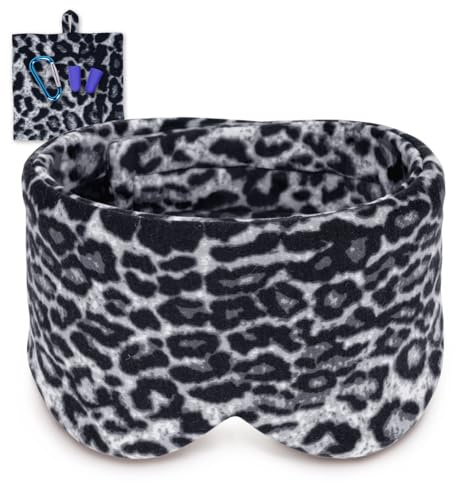 Modal Antifaz para dormir grande ajustable hombre mujer Leopardo Negro | Ultra suave y transpirable. Alto poder oscurecedor. Ideal para viajes y dormir de lado.