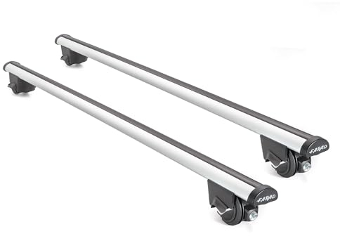 OMAC Dachträger Grundtäger kompatibel mit VW Tiguan mk2 2016-2024 ABE Aluminium 100kg Silber 2tlg Geschlossene Reling für Fahrradträger, Dachboxen, Skiträger Schwerlast-Abschließbar