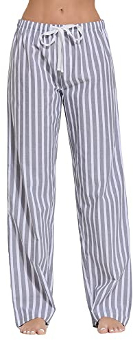 CYZ Women's 100% Cotton Woven Poplin Sleep Pajama Pants,F22034,Large