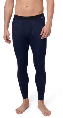 DANISH ENDURANCE Tights i Merinoull för herrar, Långkalsonger, Underställ, utan gylf, Mörk Marinblå, L