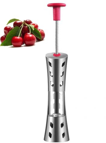 Cherry Pitter Remover Tool with Cup Pad, Cherries Corer, 304 Stainless Steel Cherry Stoner Pit Deseeder Tool. Durable, Easy to Use