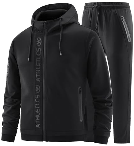 W JIANWANG Trainingsanzug Herren Fußball Traningsanzuganzug Sportanzug Freizeitanzug Sport Jogging Anzug Für Männer Trainingsanzüge Fussball Laufanzug Jogginganzug Set Dunkelblau JW-212-XL