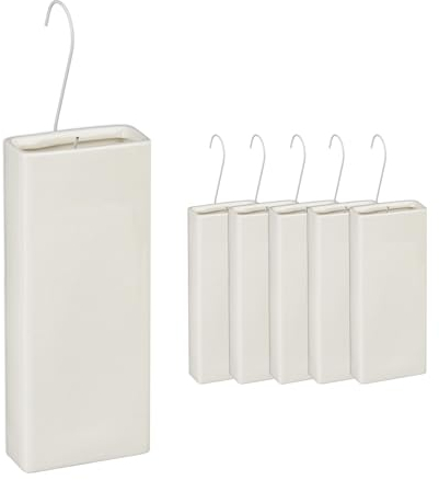 Relaxdays Humidificateur d’air pour Le radiateur, lot Pratique de 6, à Suspendre, en céramique, crème