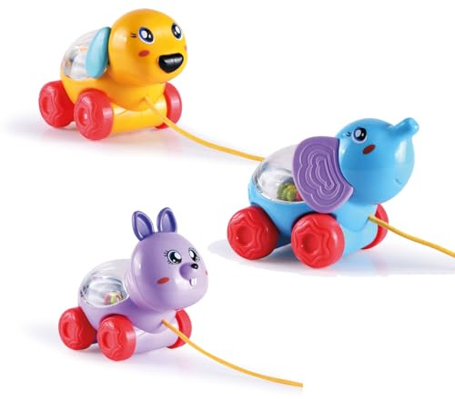 TACHAN-Juguete Arrastre Bebe-Animalitos de Cuerda Surtidos-Juguetes Primera Infancia-Venta por Unidad (CPA Toy Group 782T00749)
