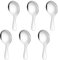 JJUNW Lot de 6 cuillères à manche court - Cuillères à café en acier inoxydable - Grandes cuillères à glace de 9 cm - Couverts de service polis miroir pour thé, café, dessert, farine, confiture, yaourt