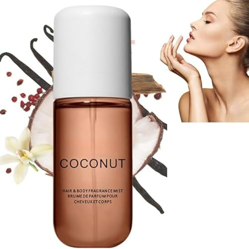 Vanilla Perfume,Vanilla Body Spray,Vanilla Skin Body Mist,Vanilla Hair & Body Fragrance Mist,Vanilla Skin Perfume,Coconuts Vanilla Fragrance Oil,Long Lasting Hair and Body Mist for Women,Coconut Spray
