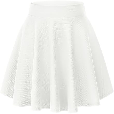 Grundläggande utsvängd stretchig kjol för kvinnor, skate-minikjolar, elegant midikjol