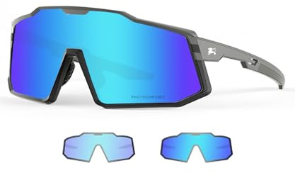 LECAGE Självtonande cykelglasögon män kvinnor polariserade fotokromiska sportsolglasögon UV400 skydd vägcykel glasögon sportglasögon för snabb cykling MTB löpning fiske baseball