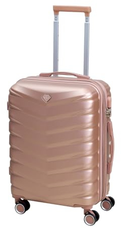 UNIQUE HOME LIVING Suitcase 20-Inch Carry On Suitcase Hand Luggage, Hard Shell ABS Expandable Travel Luggage with 8 Spinner Wheels, Lightweight Durable Cabin Bag Trolley with Lock, Denver - Rose Gold