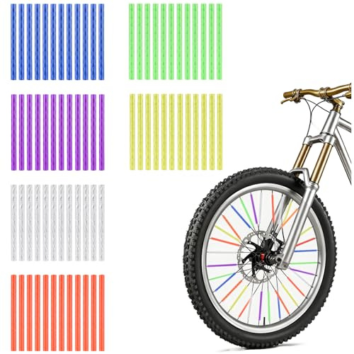 Avernest 72 Stück Speichenreflektoren 6 Farben Reflektoren Fahrrad 75mm Länge 360° Rundum Sichtbarkeit Fahrrad Reflektoren Langlebig für Nachtfahrten Alle Fahrradtypen Gängigen Speichenräder