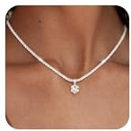 Maynor Geburtsstein Halskette Damen 925 Sterling Silber Kette Zirkonia Anhänger in 12 Farben,Personalisiert Wasserfest Mode Schmuck Ketten Geschenk für Frauen & Mädchen