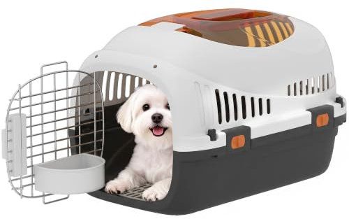 PawHut Plastic Cat Carrier Top Load for Small Pets 49 x 32 x 31 cm Black
