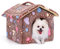 Nobleza Hundehütte für Hunde Katzen, Winterfest Hundehaus 48x45x39cm M, Tragbare Haustier Hundehöhle, Abnehmbar Katzenhaus, Waschbar Schlafplatz, Hundebett mit Abnehmbarem Matratze, Braun