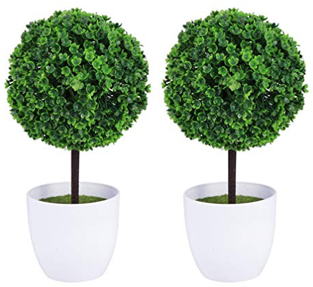 Milisten Künstliche Buchsbaumkugeln 2 Stück Dekorative Pflanzenkugeln Im Topf Für Büro Fensterbank Und Wohnaccessoires Pflegeleichte Kunstpflanzen Zur Entspannung Und Raumgestaltung