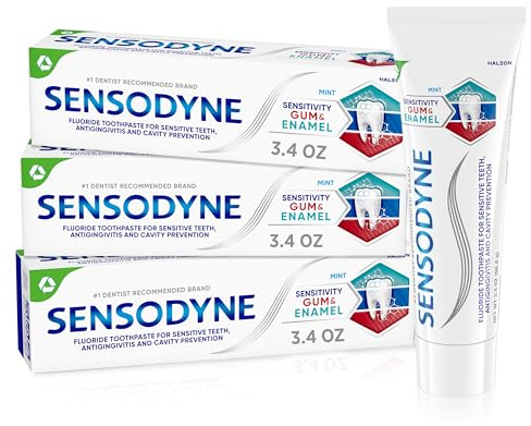 Sensodyne Toothpaste Sensitivity Gum and Enamel, Triple Protection, Refreshing Fluoride Toothpaste, Mint Flavor - 3.4 Ounces x 3
