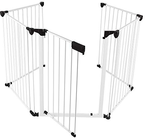 Barrera de seguridad chimenea, barrera de seguridad infantil para bebé, extensible rejilla de protección de metal, plegable niño cama para chia/escalera/chimenea, negro