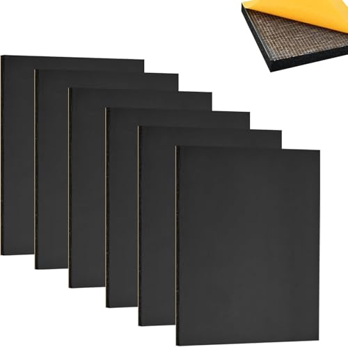 6Pcs Foam Sheets Self Adhesive- 3mm Thick- 300mm x200mm,Floor Protector Pads,Furniture Pads Non-Slip,Thick Closed Cell Foam Neoprene Rubber Sheets Pads Insulation Anti Vibratio