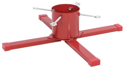 vidaXL Soporte para árbol de Navidad Rojo 61x61x15,5 cm, Base de árbol de Navidad, Soporte de árbol de Navidad Real, Base de árbol de Navidad de Metal