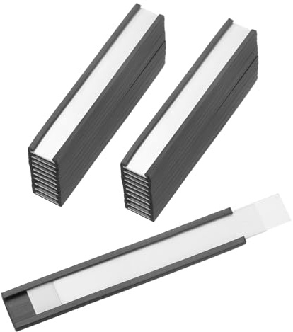 PATIKIL Magnetisk etiketthållare 7,6 cm x 1,3 cm med pappersinsatser, 25 st C kanal magnetiska arkivskådetiketter hylla datakorthållare skyltar för metallställ hyllor whiteboard verktygslåda