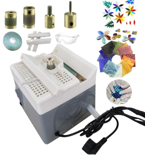 Kit de meuleuse et ponceuse pour vitrail avec plusieurs têtes de meulage et disques pour le polissage et le façonnage multi-angles