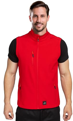 BWOLF - Giacca softshell GRIN da uomo, per esterni, giacche softshell da uomo, per lavoro, giacca softshell da uomo, imbottita, Colore: rosso, 4XL