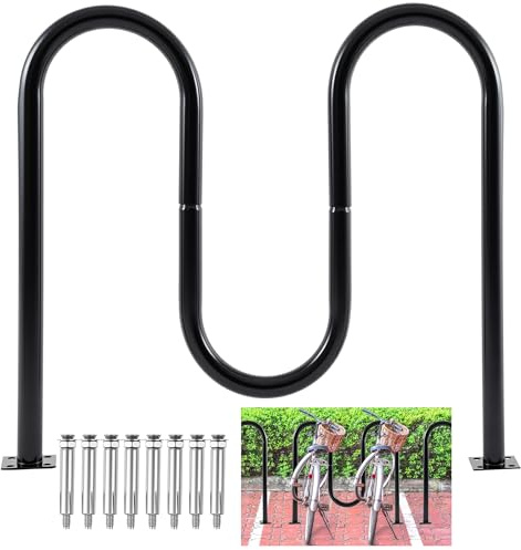 Otoolling 5 Bike Capacity Wave Bike Rack Commercial Bicycle Rack 40 L Heavy Duty Galvanized Steel Bicycle Organizer Ground Parking Stand for Outdoor Garages Streets Yards Parks Schools Sidewalks