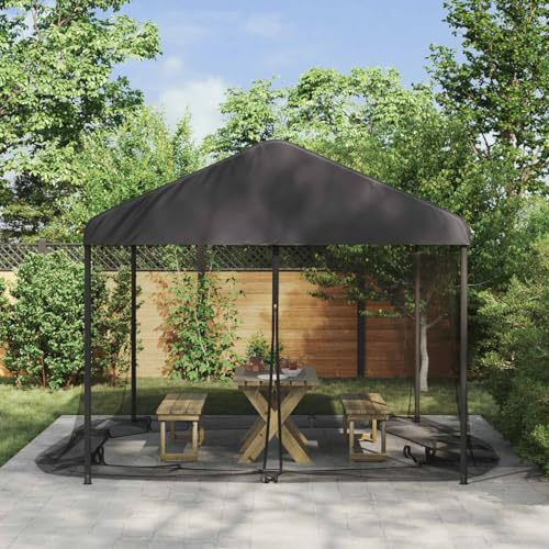 LoogCape Moustiquaire pour tonnelle - 3,6 x 3 m - Noir - Respirant - Polyester léger - Avec fermeture éclair - Fermeture - Maille 220 - Convient pour le camping, le jardin, les vacances