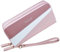 Yixuan Damen Geldbörse mit Doppeltem Reißverschluss Geldbörse PU Leder Telefon Geldbörse für Frauen Große Kapazität Lange Clutch Geldbörse mit Mehreren Kartensteckplätzen Armband Geldbörse