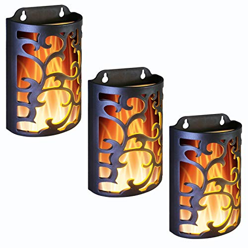 yucanucax Decorative Lanterns with Timer, Candle Light Flameless Candles Indoor/Outdoor Wall Sconces,Flickering Flames Wall Light for Hallway, Bathroom,Use 3AA Battery(NOT Included),3 Pack………