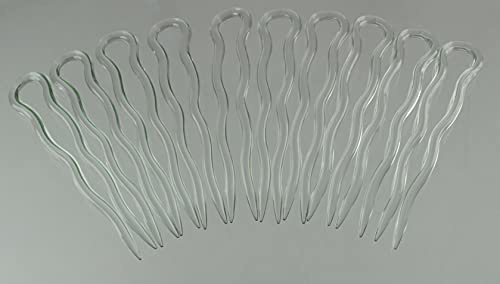 BUCO Einfache, schlichte Haarnadeln 10 Stück – 7 cm, Glasklar