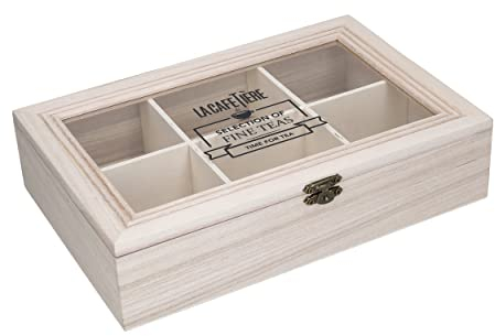 La Cafetière Boîte à thé en bois 6 compartiments