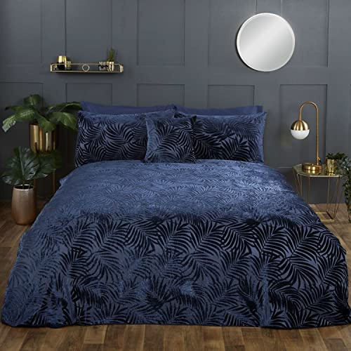 Rapport Home Paloma Velvet Duvet Set (Kingsize, Navy)