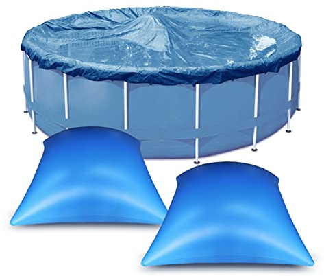Coussin Piscine Hivernage Carré 4×4ft, Flotteur Hivernage Piscine, Coussin Gonflable Hiver, Ballon Hivernage Piscine Hors Sol, Accessoires Piscine pour Bache Oreiller Piscine Antigel (2 Pièces)