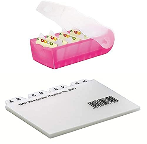 HAN Lernkarteibox CROCO, einfach Vokabeln lernen mit 5-Fächer-Lernsystem Register A - Z, DIN A7 quer