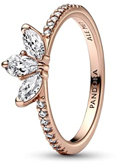 Pandora Timeless Herbarium cluster 14k rose gold-plated ring with clear cubic zirconia, 48