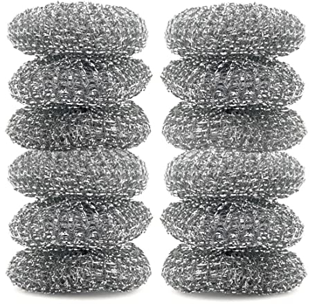 D.RECT 12 esponjas de Acero, Limpiador de Superficies metálicas, Esponja de Acero, Limpiador de Agua de Acero Inoxidable, Multicolor
