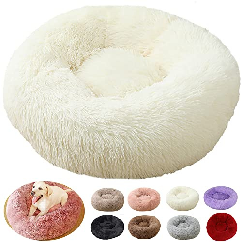 Panier Chien XXL, Coussin Chien XXL, Tapis pour Chien Grande Taille, Lit pour Chien XXL, Puppy Love Panier Anti Stress, Panier Chien Orthopedique Moyen Taille (100cm, Blanc)