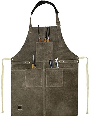 Rustic Town Tablier De Soudeur En Cuir Pour Homme - Tablier De Travail Pour Menuisier, Jardinier Et Forgeron - Tablier Cuir Barbecue Cuisine Pour Femmes