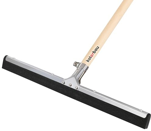 KOTARBAU® Vattenskrapa 45 cm med trähandtag, 150 cm, golvavdragare, golvtorkare, skumgummitorkare, vattenreglage, golvrenare, avdragare med dubbel läpp för golvrengöring, vattenskum