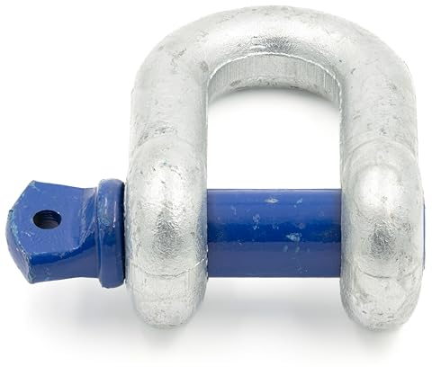 ALFA LOGISTIK Manille 4,75t Capacité de Charge 1 Pièce Droite avec Boulon à Œil - Manille Droite Forme DW - Manille en Acier à Haute Résistance Galvanisée à Chaud - Manille de Levage