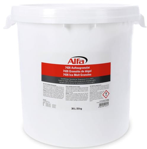 1x Alfa Auftaugranulat 25 kg (30 l) Eisweg Winter Streugranulat bis -40 °C - Alternative zu Streusalz/Streusplitt, umweltschonend und tierverträglich