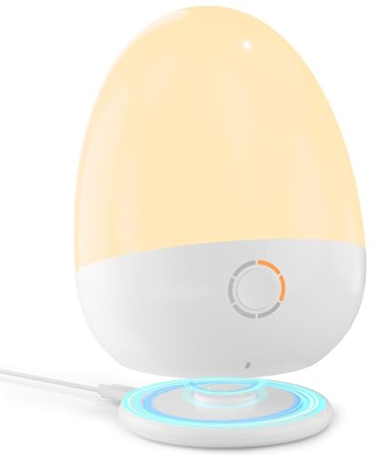 ZUZUKID Touch Egg Night Light for Baby Nursery, Rechargeable Portable Kids Nightlight Lamp with 1-6H Feeding Timer, 3 Color Temperatures Dimmable, Ideal for New Moms of Toddlers