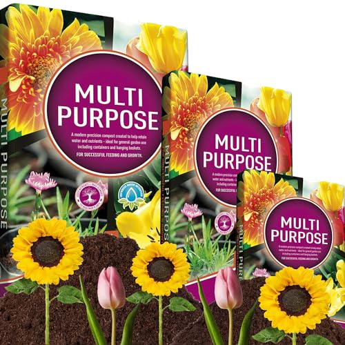 Multi Purpose Compost Bags With Nutrient Rich Formula & Improved Water Retention Ideal For Garden Use, Outdoor Plants, Tubs, Pots & Hanging Baskets (40 Litre Bags (2 x 20 Litres))