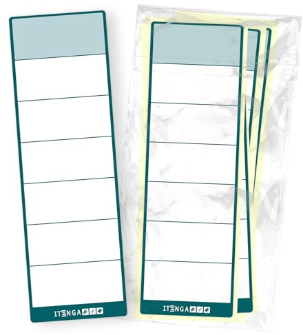 itenga 50 etiquetas para carpetas anchas, autoadhesivas, de papel adhesivo, 6 x 19 cm (petróleo)