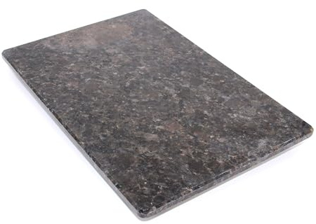 Skärbräda av sten 30 x 20 cm – serveringsfat – köksbräda – stenplatta – underlägg (kaffe brun glänsande)