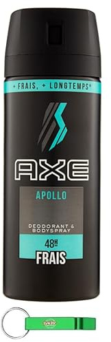 8x Axe Apollo Deodorant und Körperspray - Body Spray für Männer Deo Spray 150ml + Beni Culinari Kostenloser Schlüsselanhänger